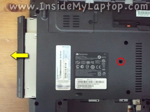 Remove laptop optical drive