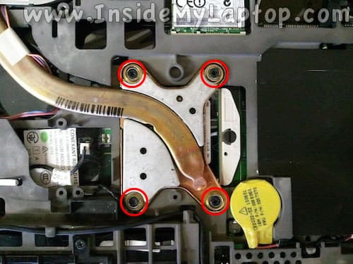 Remove screws from heat sink