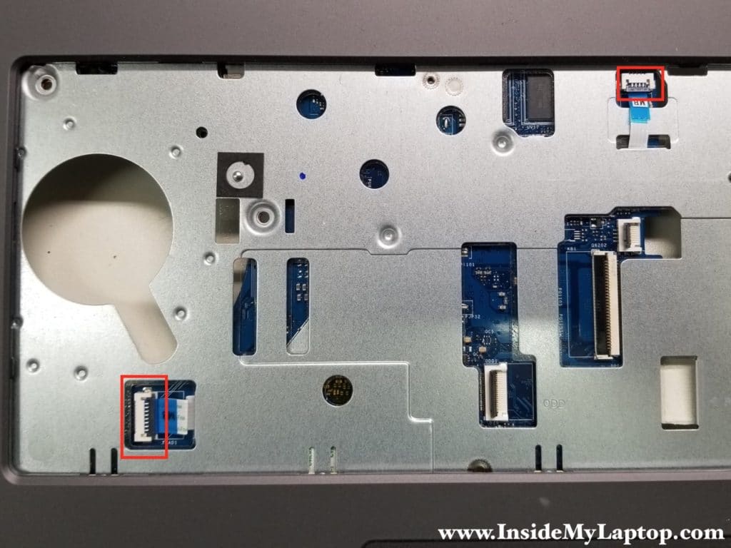 Disconnect touchpad and power button cables