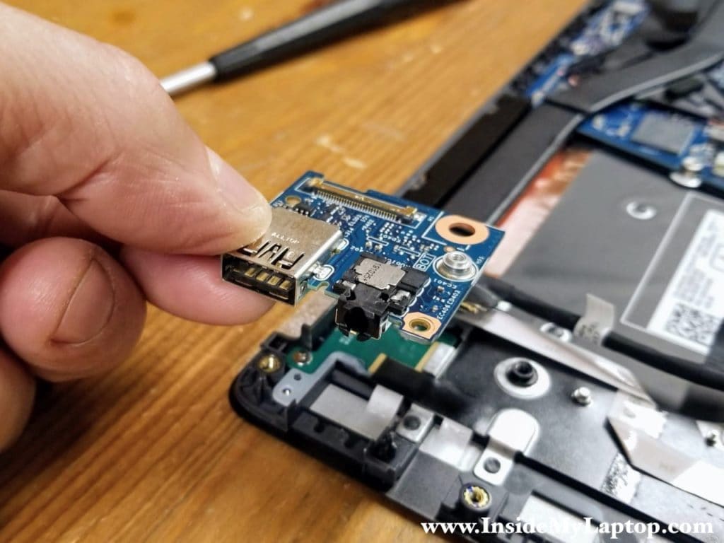 Lift up and remove the USB audio board.