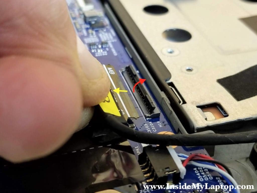 The hard drive cable connector must be unlocked first.