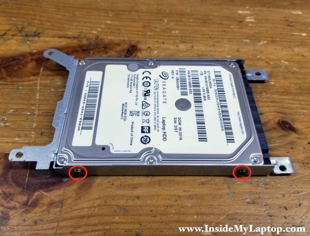 If you decide to upgrade to a solid state drive, you'll have to transfer the mounting bracket to the new drive.