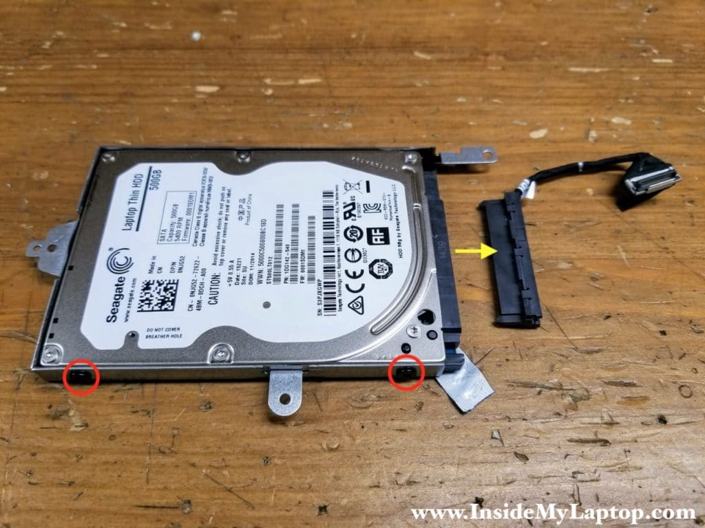 If you decide to upgrade to a solid state drive, you will have to transfer the mounting bracket and the SATA cable to the new drive.