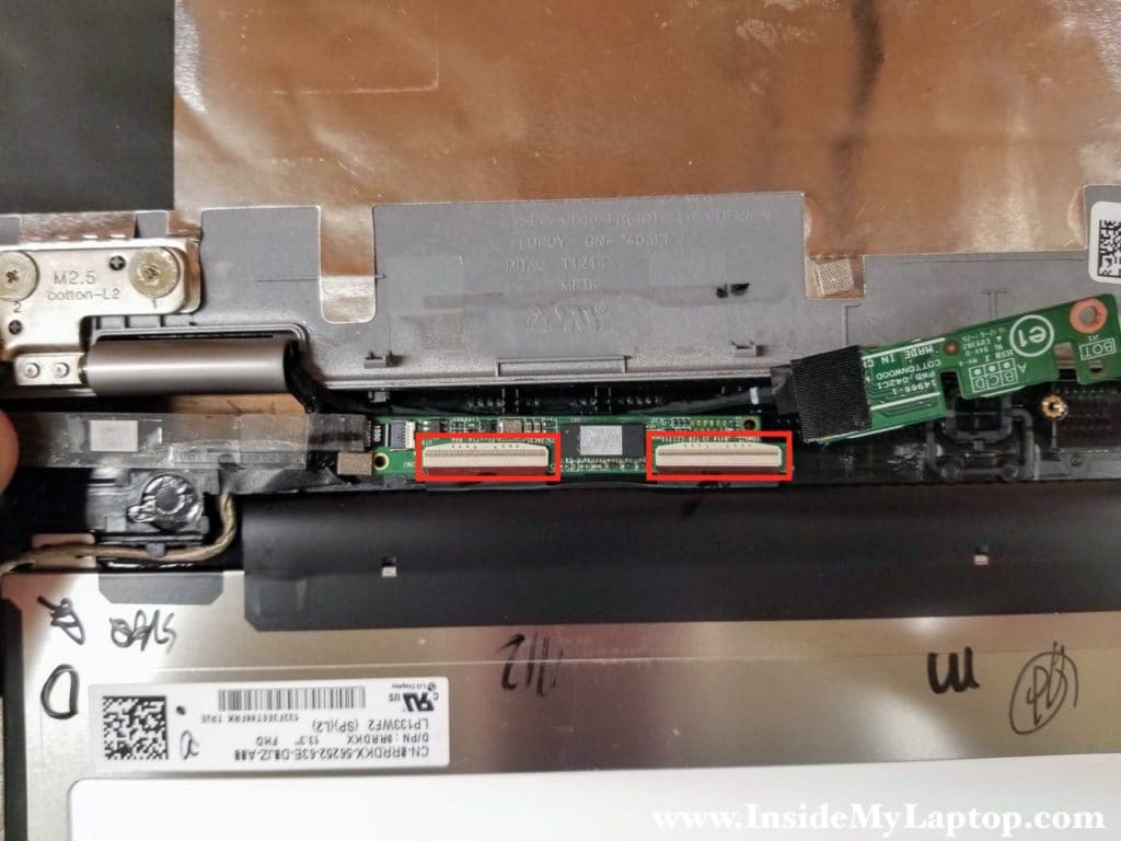 Disconnect both cables from the digitizer control board.