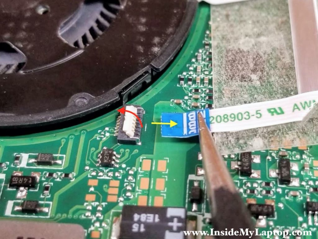 Here's how to disconnect the infrared sensor board cable.